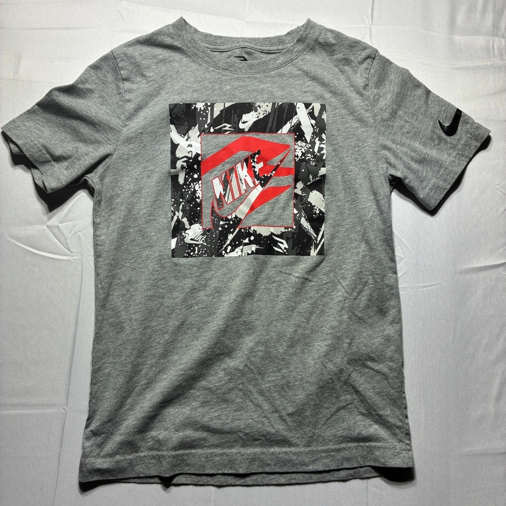 Nike 3BRAND Russell Wilson Boys M 10-12 Gray Graphic T Shirt Swoosh Tee